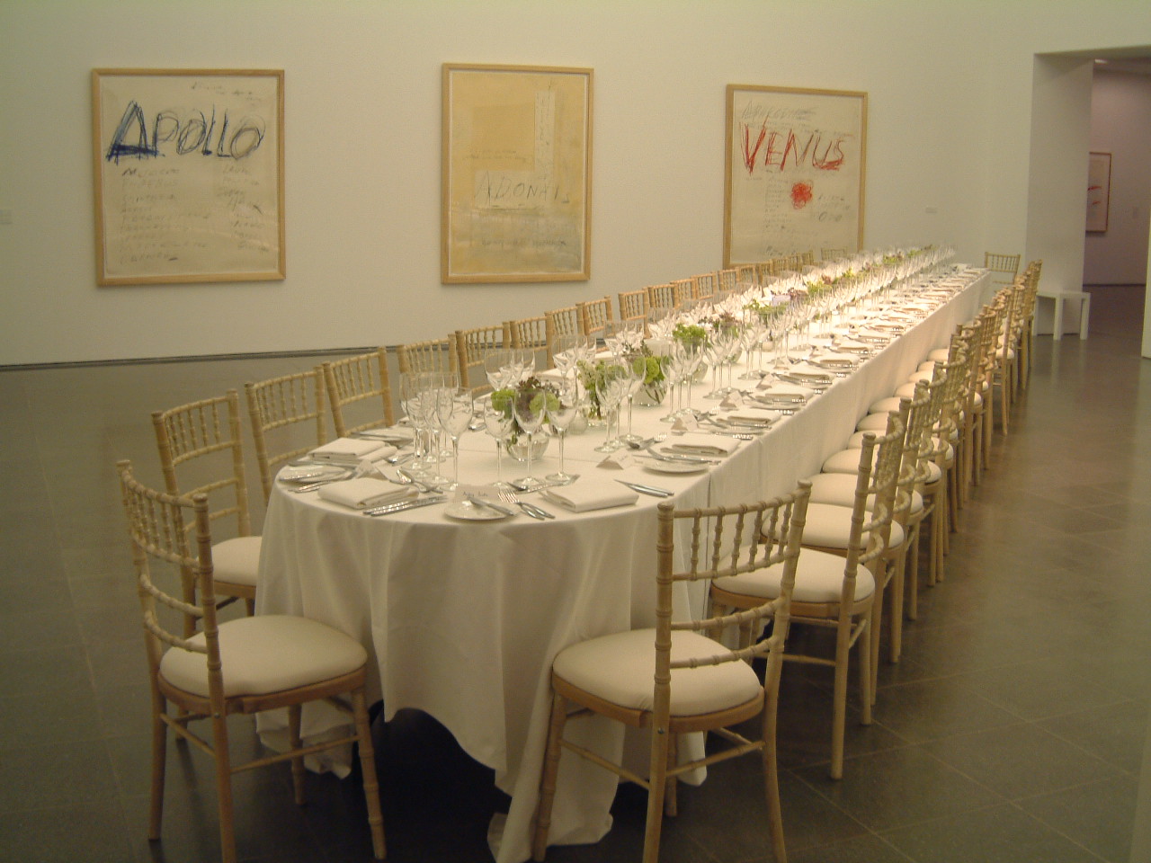 Seated dinner at the Serpentine Gallery.